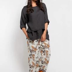 Quest Shoes & Clothing MADE IN ITALY Ladies Woven 3/4 Sleeve Top 21000Q