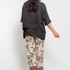 Quest Shoes & Clothing MADE IN ITALY Ladies Woven 3/4 Sleeve Top 21000Q