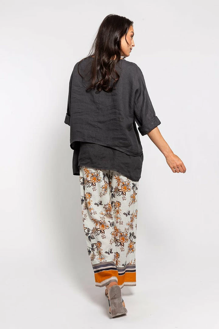 Quest Shoes & Clothing MADE IN ITALY Ladies Woven 3/4 Sleeve Top 21000Q