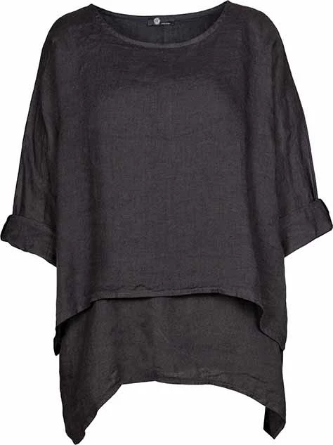 Quest Shoes & Clothing MADE IN ITALY Ladies Woven 3/4 Sleeve Top 21000Q