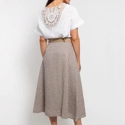 Quest Shoes & Clothing MADE IN ITALY Ladies Woven Skirt 998PQ Sale Clothing