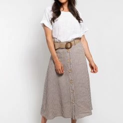 Quest Shoes & Clothing MADE IN ITALY Ladies Woven Skirt 998PQ Sale Clothing