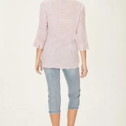 Quest Shoes & Clothing Tops FDJ Crinkled Stripe Tunic Blouse 1618390