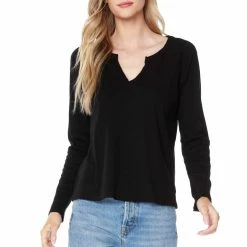 Quest Shoes & Clothing BOBI Split Neck Long Sleeve Tee 54B-34707 Sale Clothing