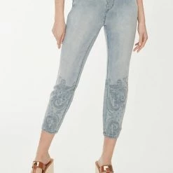 Quest Shoes & Clothing Bottoms FDJ Pull-On Embroidered Slim Crop 2056179