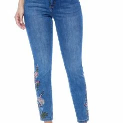 Quest Shoes & Clothing Sale Clothing FDJ Olivia Floral Embroidered Slim Ankle 2085779