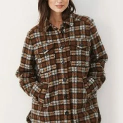Quest Shoes & Clothing Jackets PART TWO Kerstin Plaid Long Jacket