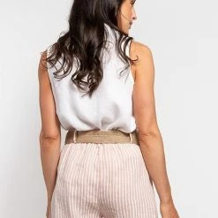 Quest Shoes & Clothing MADE IN ITALY Ladies Woven Sleeveless Shirt 9163Q