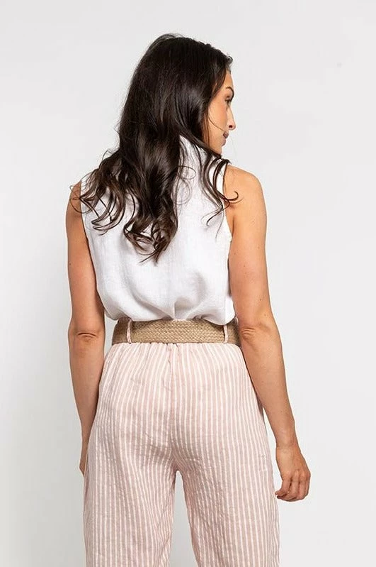 Quest Shoes & Clothing MADE IN ITALY Ladies Woven Sleeveless Shirt 9163Q