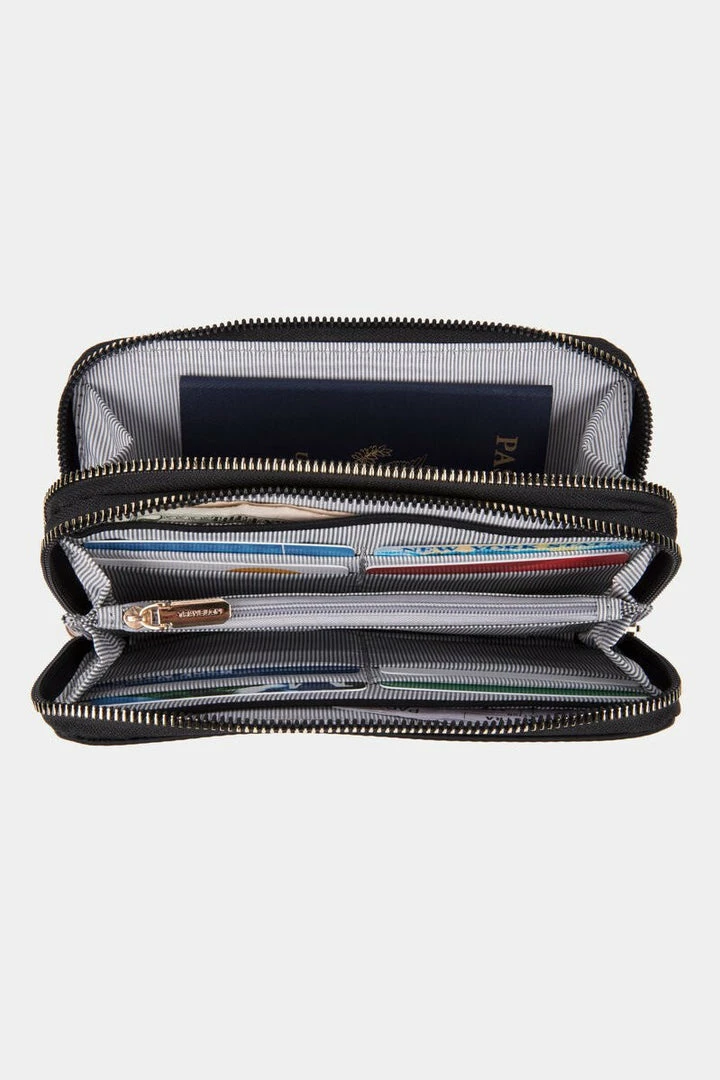 Quest Shoes & Clothing Wallets TRAVELON RFID Double Zip WALLET 43399