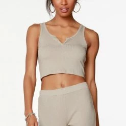 Quest Shoes & Clothing Tops BOBI Split Neck Cropped Tank. 57B-43622