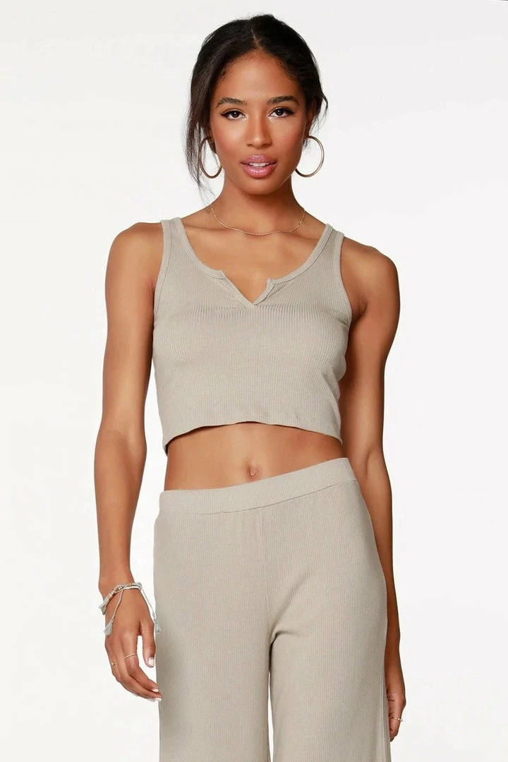 Quest Shoes & Clothing Tops BOBI Split Neck Cropped Tank. 57B-43622