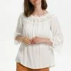 Quest Shoes & Clothing CREAM Bea Embroidery Anglaise Blouse Tops