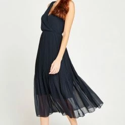 Quest Shoes & Clothing Apricot Plisse Middi Dress Dresses