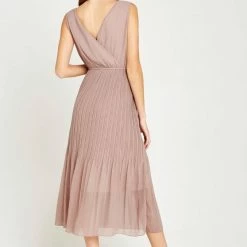 Quest Shoes & Clothing Apricot Plisse Middi Dress Dresses