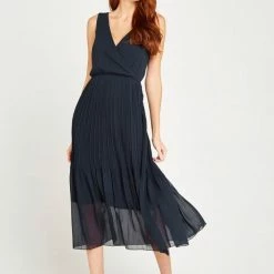 Quest Shoes & Clothing Apricot Plisse Middi Dress Dresses