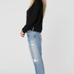 Quest Shoes & Clothing BOBI Split Neck Long Sleeve Tee 54B-34707 Sale Clothing