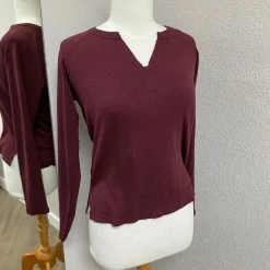 Quest Shoes & Clothing BOBI Split Neck Long Sleeve Tee 54B-34707 Sale Clothing