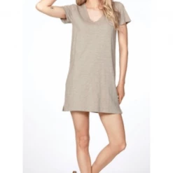 Quest Shoes & Clothing BOBI V-Neck Raw Edge Dress. 57B-36104 Dresses