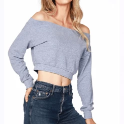 Quest Shoes & Clothing BOBI Crop Boatneck Long Sleeve 57B-64620 Sale Clothing