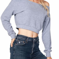 Quest Shoes & Clothing BOBI Crop Boatneck Long Sleeve 57B-64620 Sale Clothing