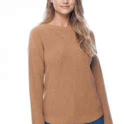 Quest Shoes & Clothing FDJ Shaker Stitch Boat Neck Sweater 1020882 Sale Clothing