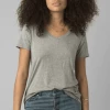 Quest Shoes & Clothing Tops PRANA Foundation Short Sleeve Vneck