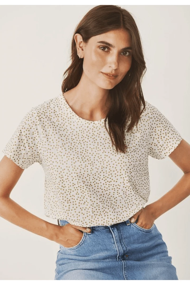 Quest Shoes & Clothing PART TWO Rata Gold Dot T-Shirt