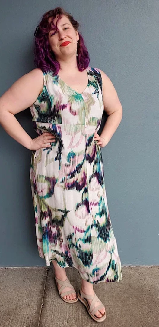 Quest Shoes & Clothing HABITAT Dress V-neck Mixed Panel 34380