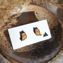 Quest Shoes & Clothing UGLY BUNNY Owl Stud Earring