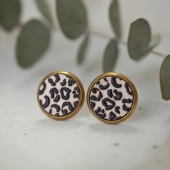 Quest Shoes & Clothing Jewelry UGLY BUNNY Faux Sho Leopard Stud Earrings