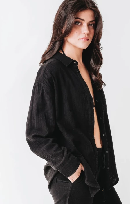 Quest Shoes & Clothing ECHO Double Gauze Boyfriend Shirt EB0231 Sale Clothing