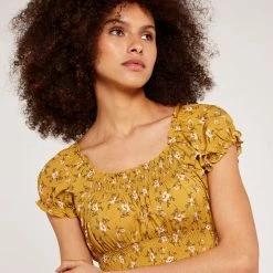 Quest Shoes & Clothing Dresses APRICOT Orchid Milkmaid Square Neck Dress 567795