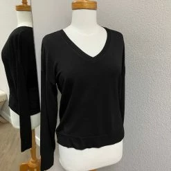 Quest Shoes & Clothing Tops BOBI Rib Inset V-Neck Sweatshirt 54B-30560