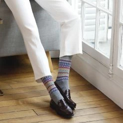 Quest Shoes & Clothing BLEUFORET Jacquard Cashmere Blend Socks 6317