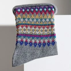 Quest Shoes & Clothing BLEUFORET Jacquard Cashmere Blend Socks 6317