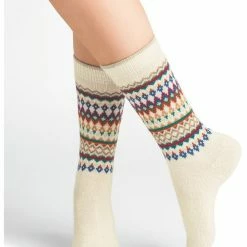 Quest Shoes & Clothing BLEUFORET Jacquard Cashmere Blend Socks 6317