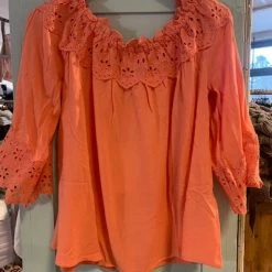 Quest Shoes & Clothing CREAM Bea Embroidery Anglaise Blouse Tops